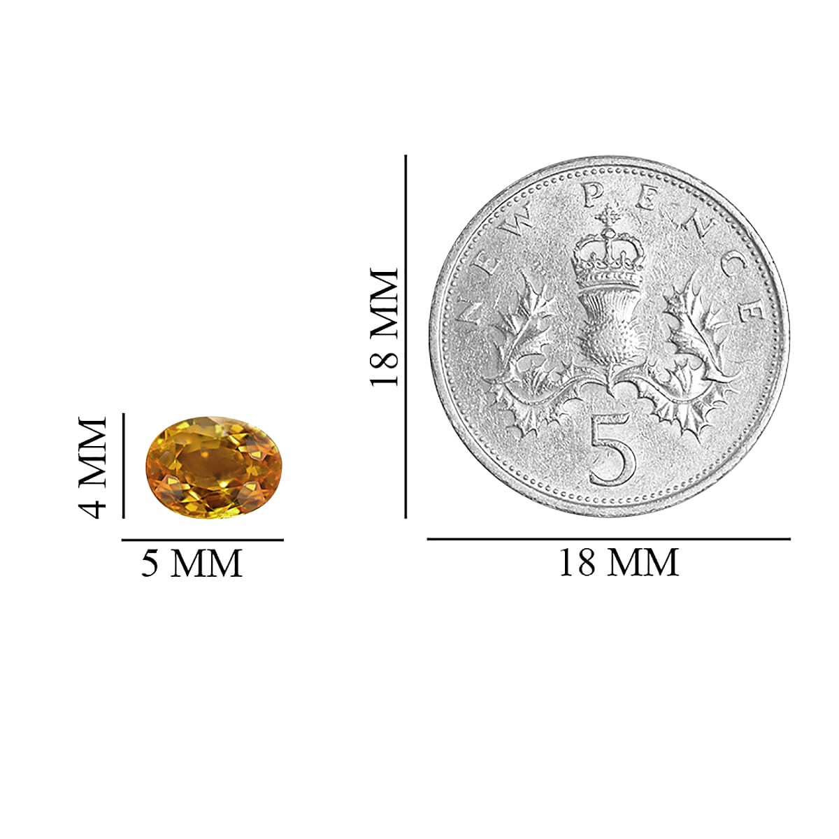 Set of 2 - AA Yellow Sapphire Oval 5x4 mm 0.76 Ct.