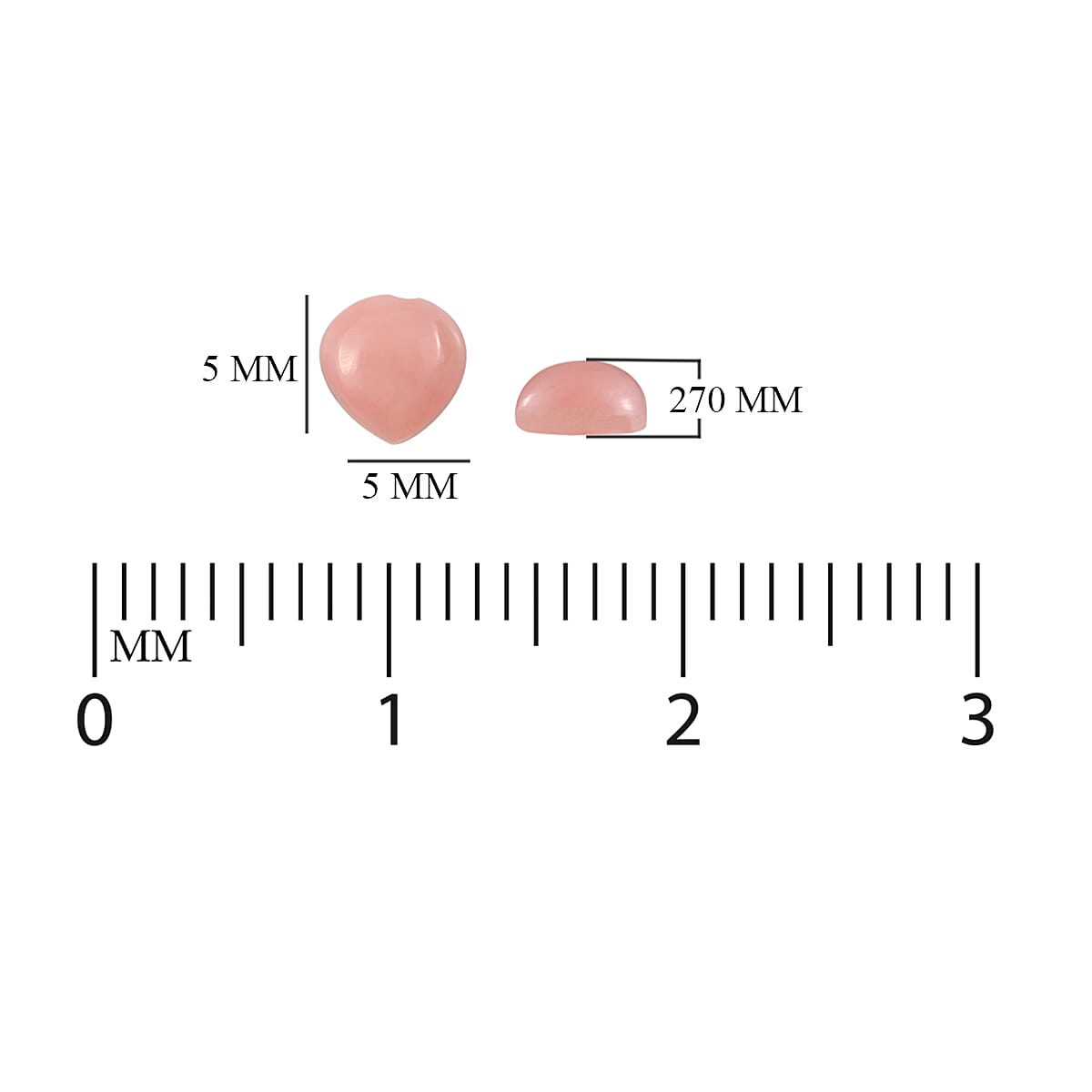Set of 2 - Pink Opal Heart 5 mm 0.77 Ct.