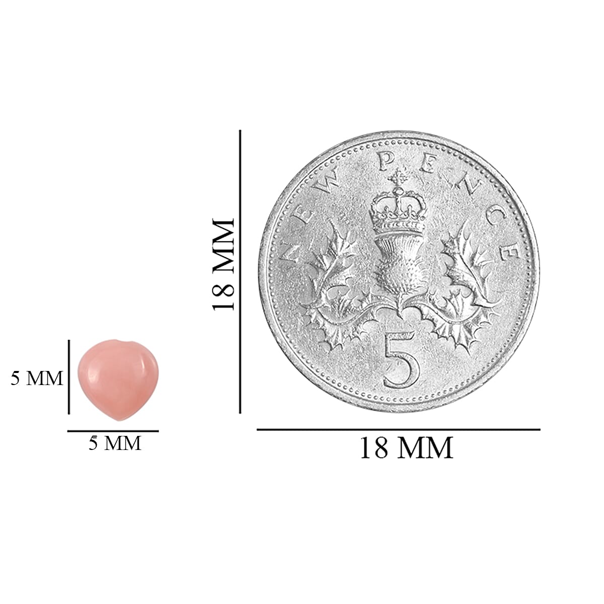 Set of 2 - Pink Opal Heart 5 mm 0.77 Ct.