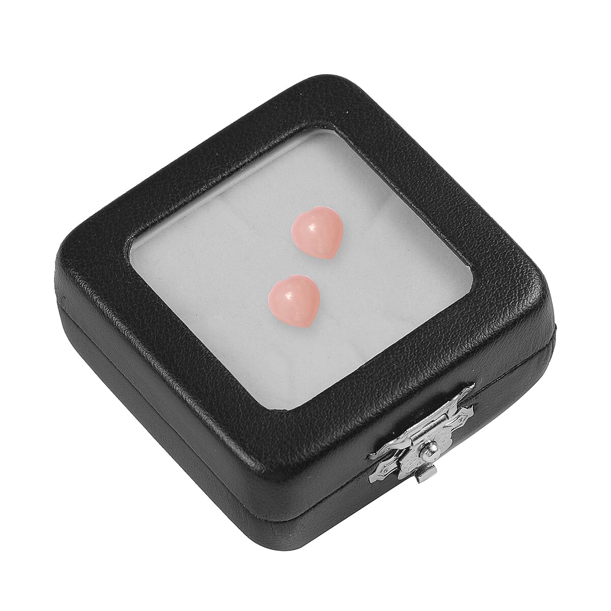 Set of 2 - Pink Opal Heart 6 mm 1.04 Ct.
