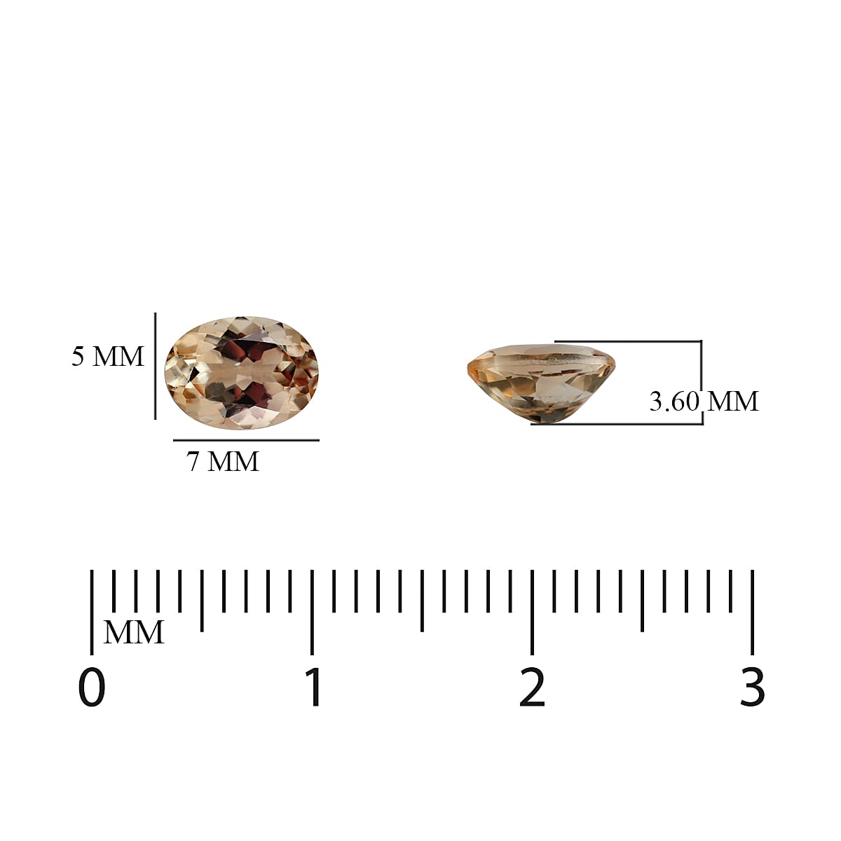 Imperial Topaz Oval 7x5 mm 0.76 Ct.
