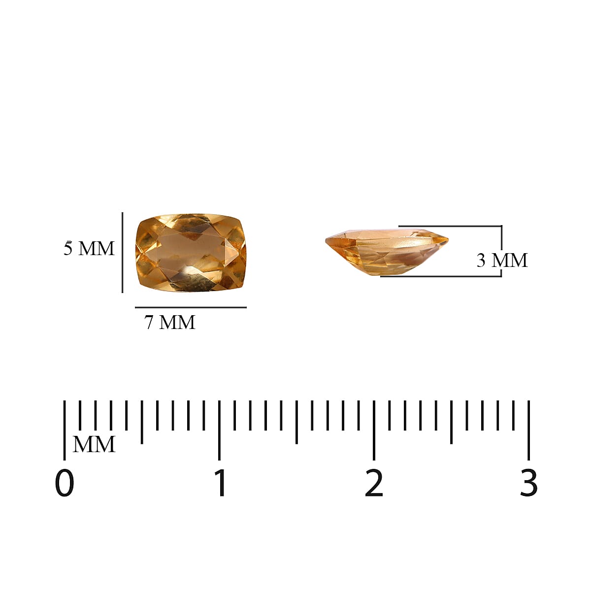 AA Imperial Topaz Cushion 7x5 mm 0.92 Ct.