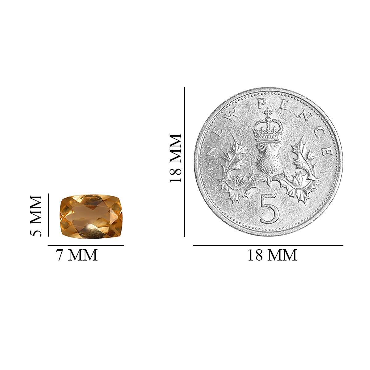 AA Imperial Topaz Cushion 7x5 mm 0.92 Ct.