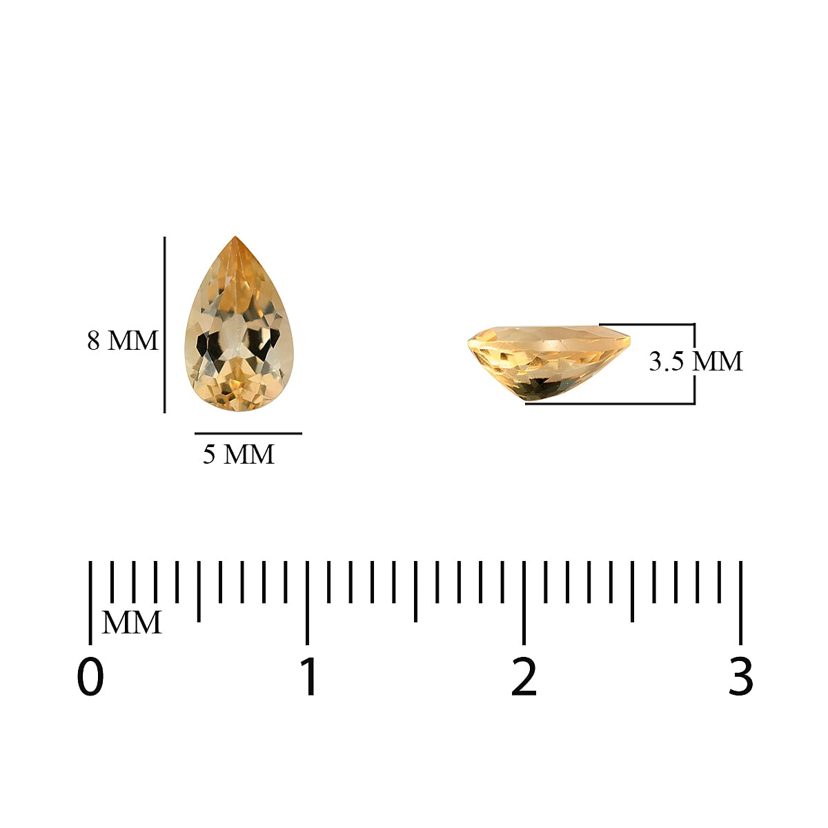 AAA Imperial Topaz Pear 8x5 mm