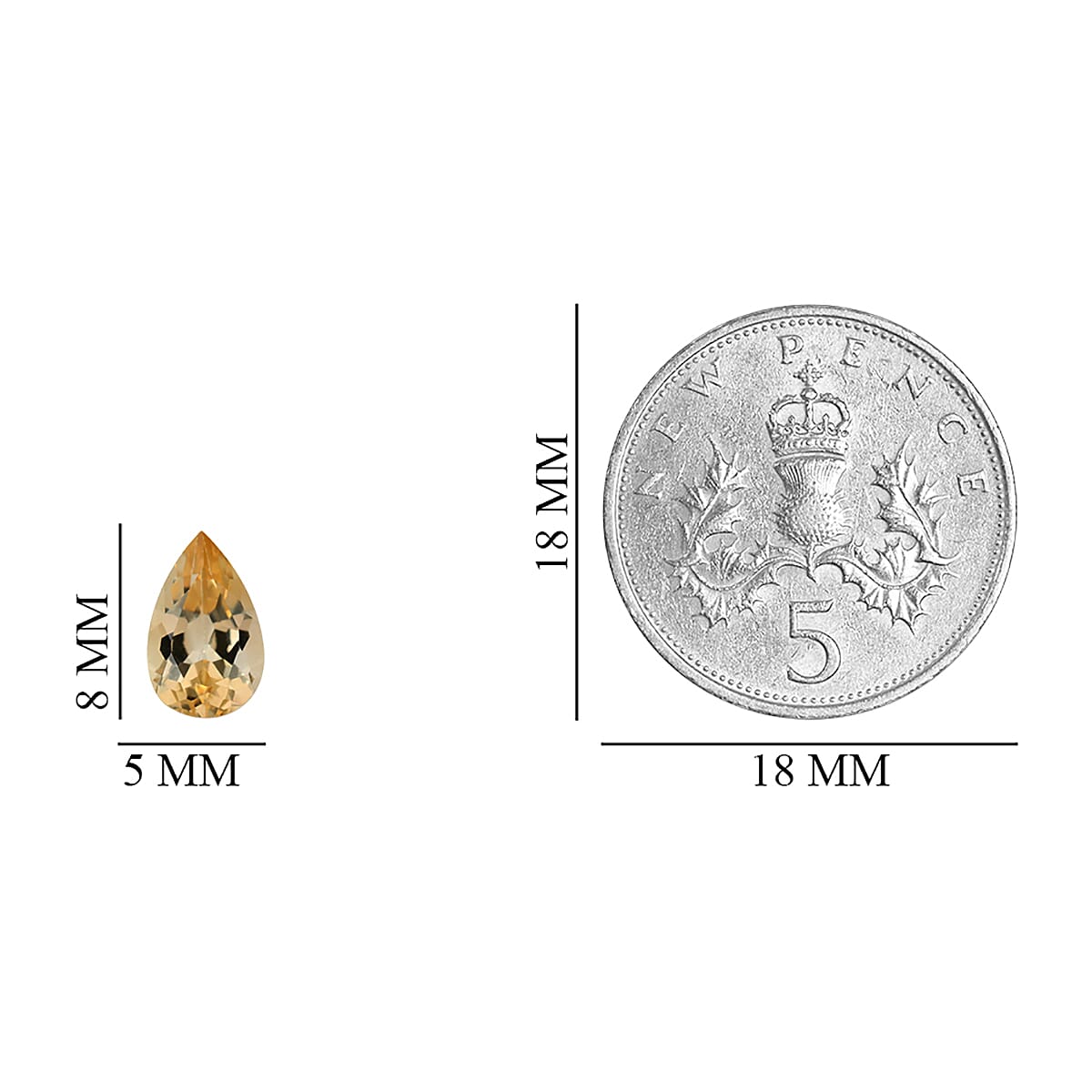 AAA Imperial Topaz Pear 8x5 mm