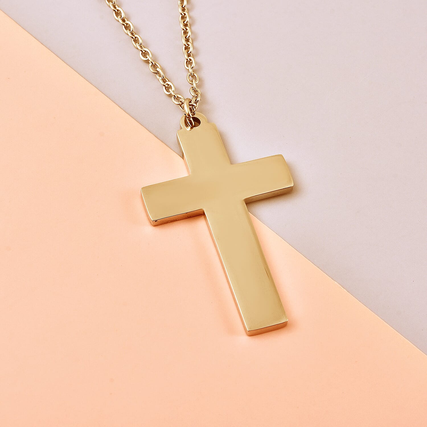 Cross Necklace (Size - 20) in Gold tone
