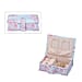 Portable Jewellery Ink Rose Pattern Book with Magnetic Button Lock (Size:15x10x4.5Cm) - Baby Blue and Pink