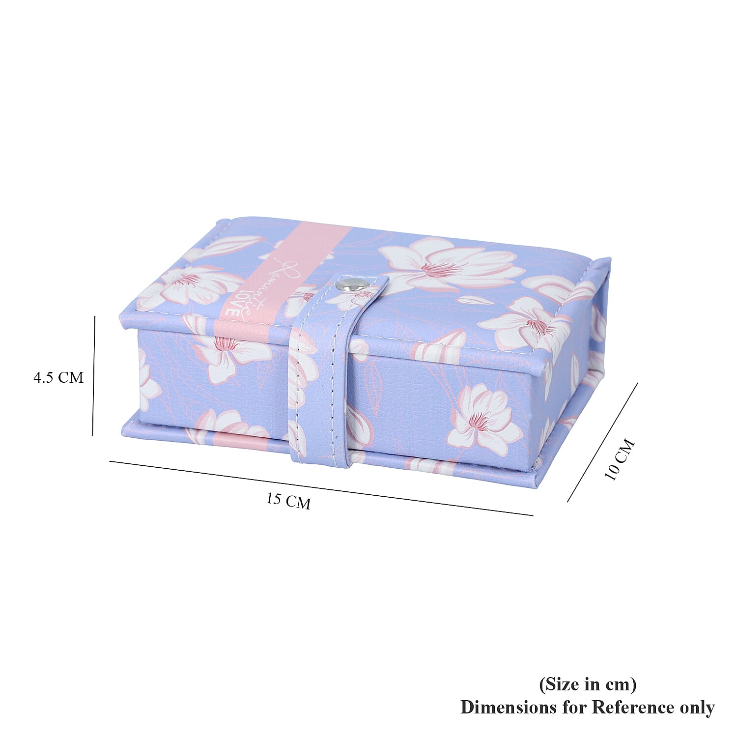 Jewellery Lotus Pattern Book with Magnetic Button Lock (Size-15x10x4.5Cm) - Lilac and White