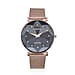 JOWISSA SWISS Ronda Diamond Cut and Crystal Studded Black Enamel Dial FACET Watch with Rose Gold Tone Mesh Band