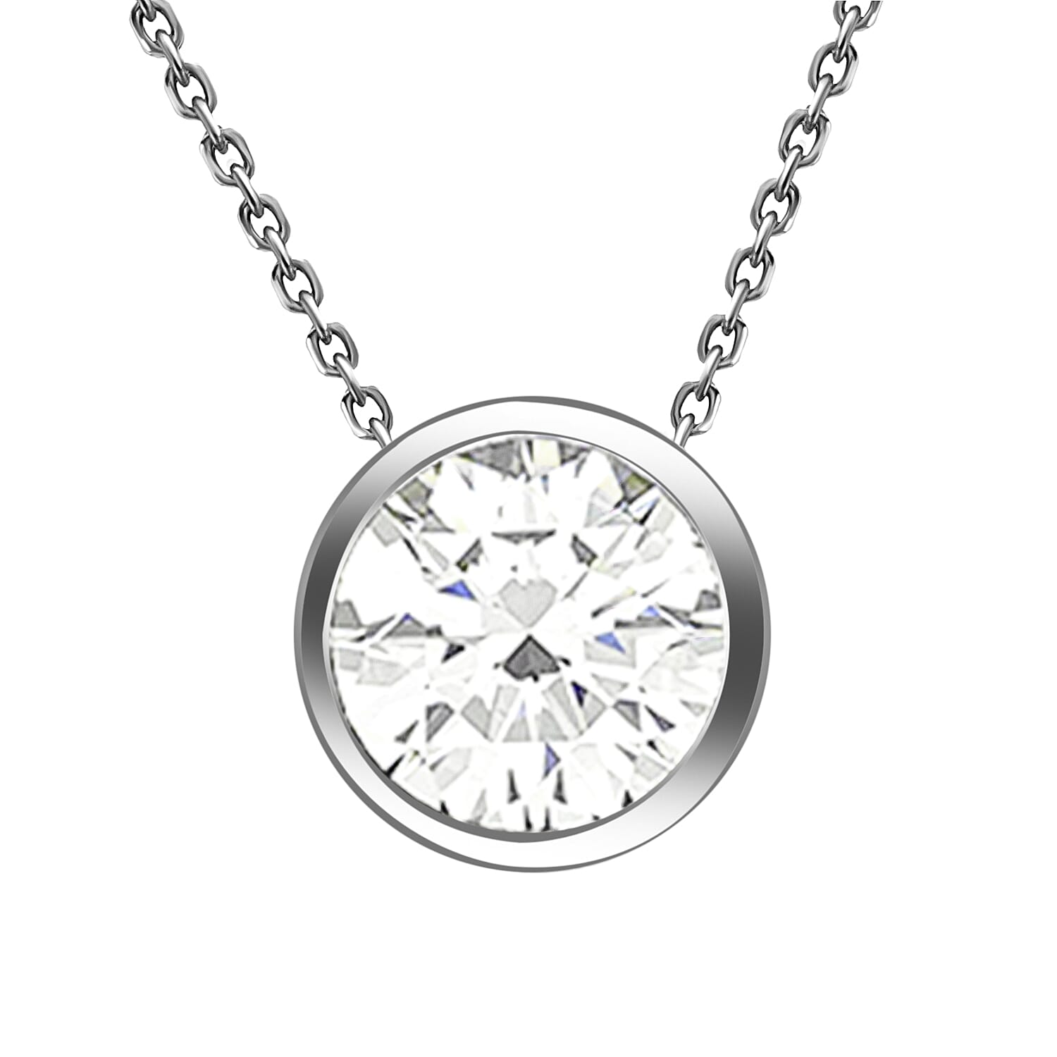 9K White Gold Simulated Diamond Necklace