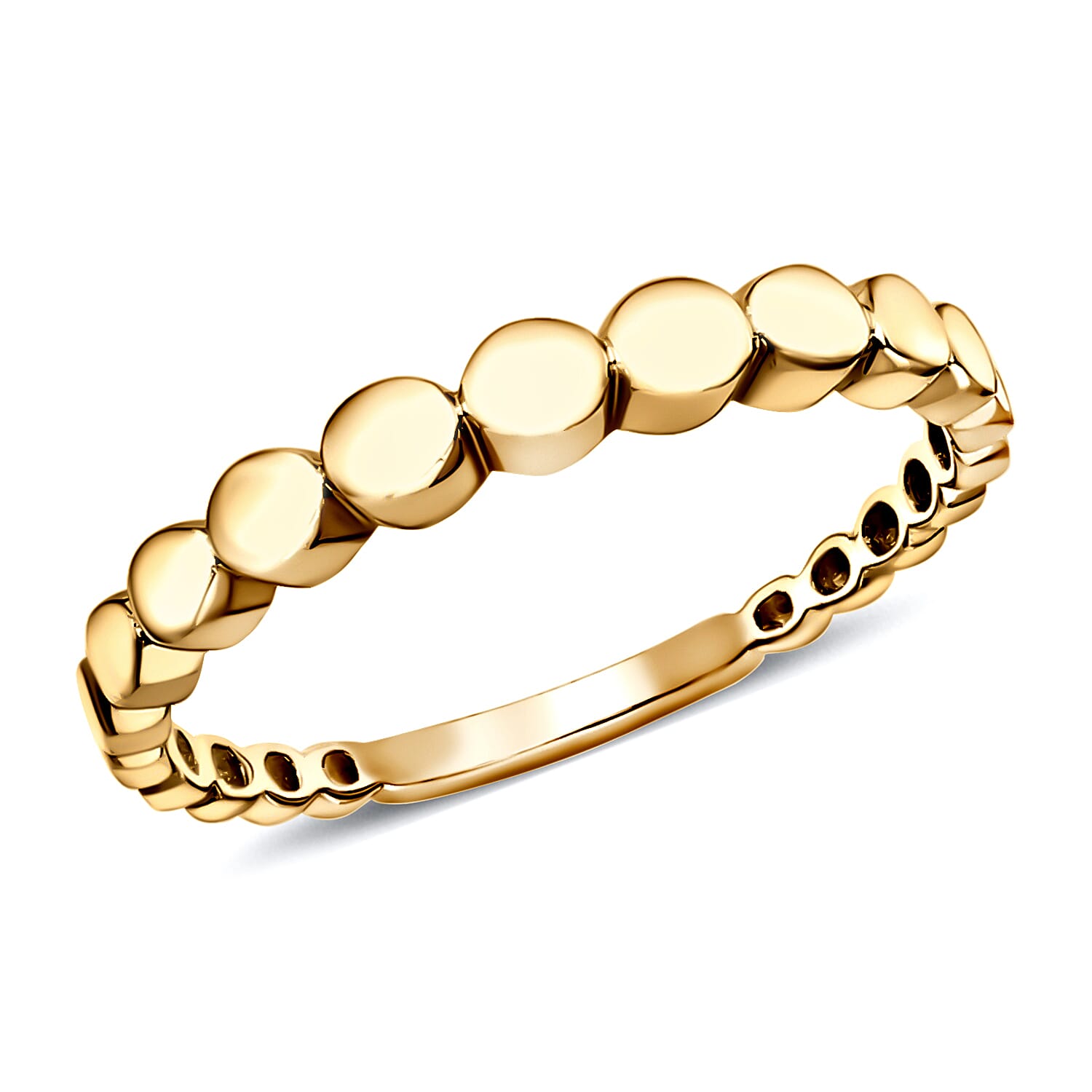 9K Yellow Gold Stepped Circle Ring