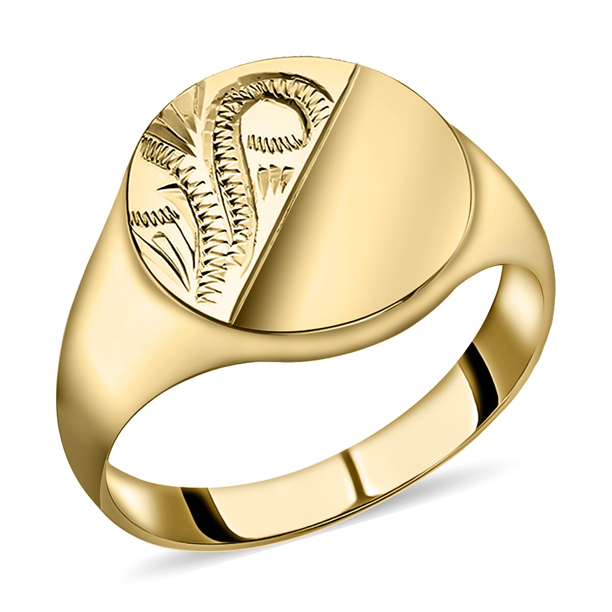Hatton Garden Close Out 9K Yellow Gold Signet Ring, Gold Wt. 4.78 Gms
