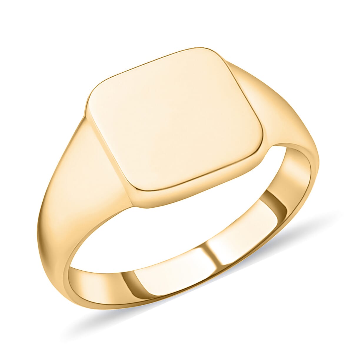 9K Yellow Gold Sqaure Signet Ring, Gold Wt. 3.10 Gms