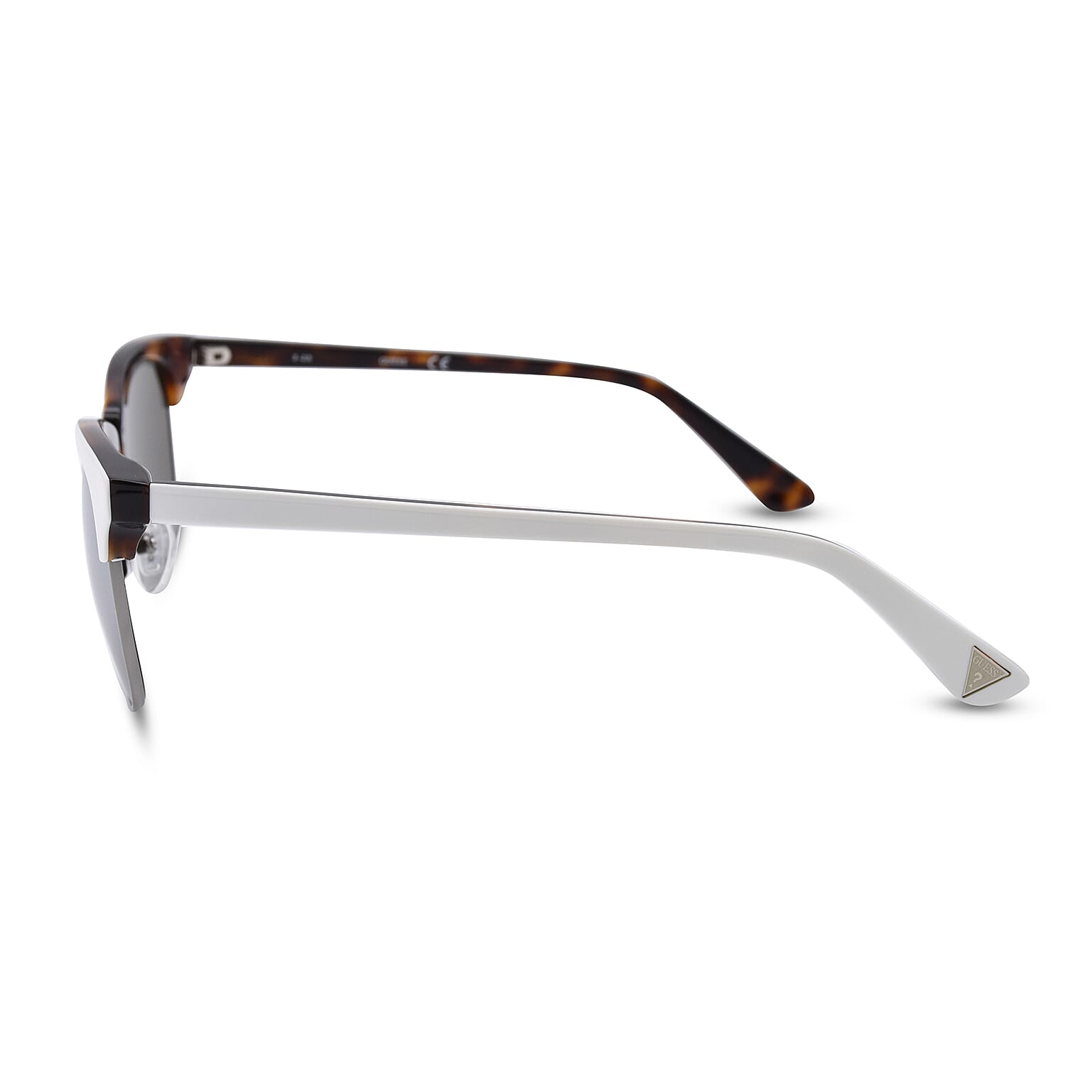 GUESS White Clubmaster Sunglasses with Silver Lenses