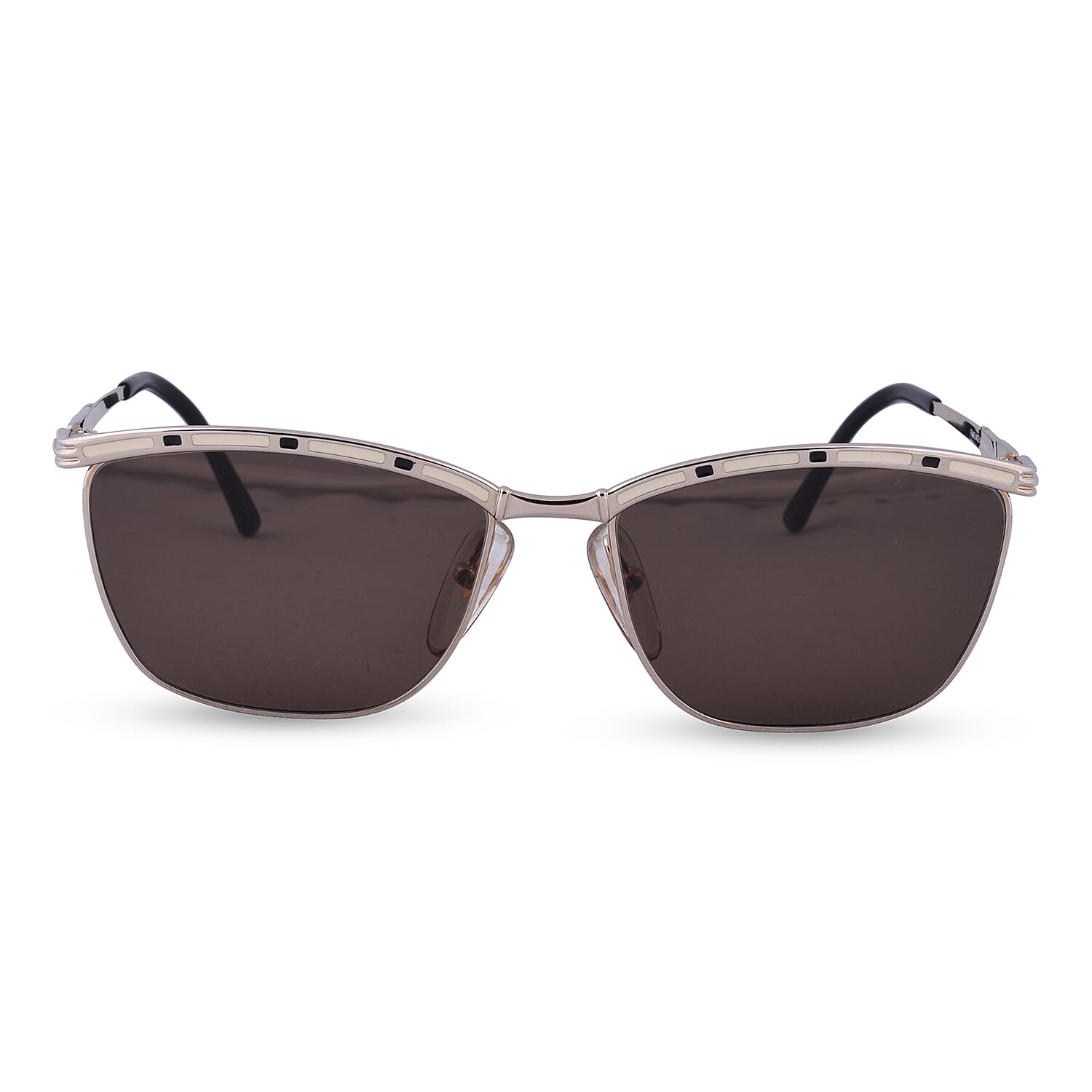 DIOR Gold Tone Cat-Eye Sunglasses with Brown Lenses