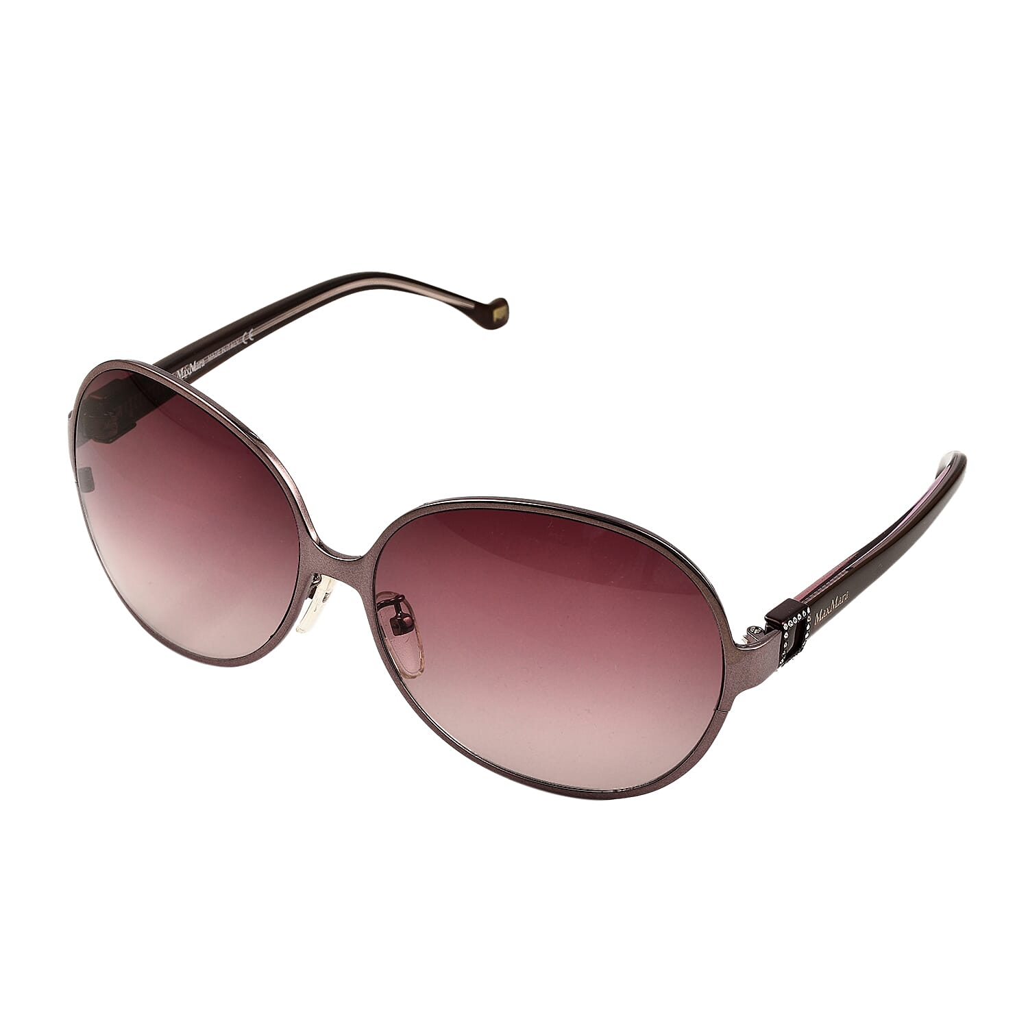 MAX MARA Ladies Round Sunglasses with Purple Lenses