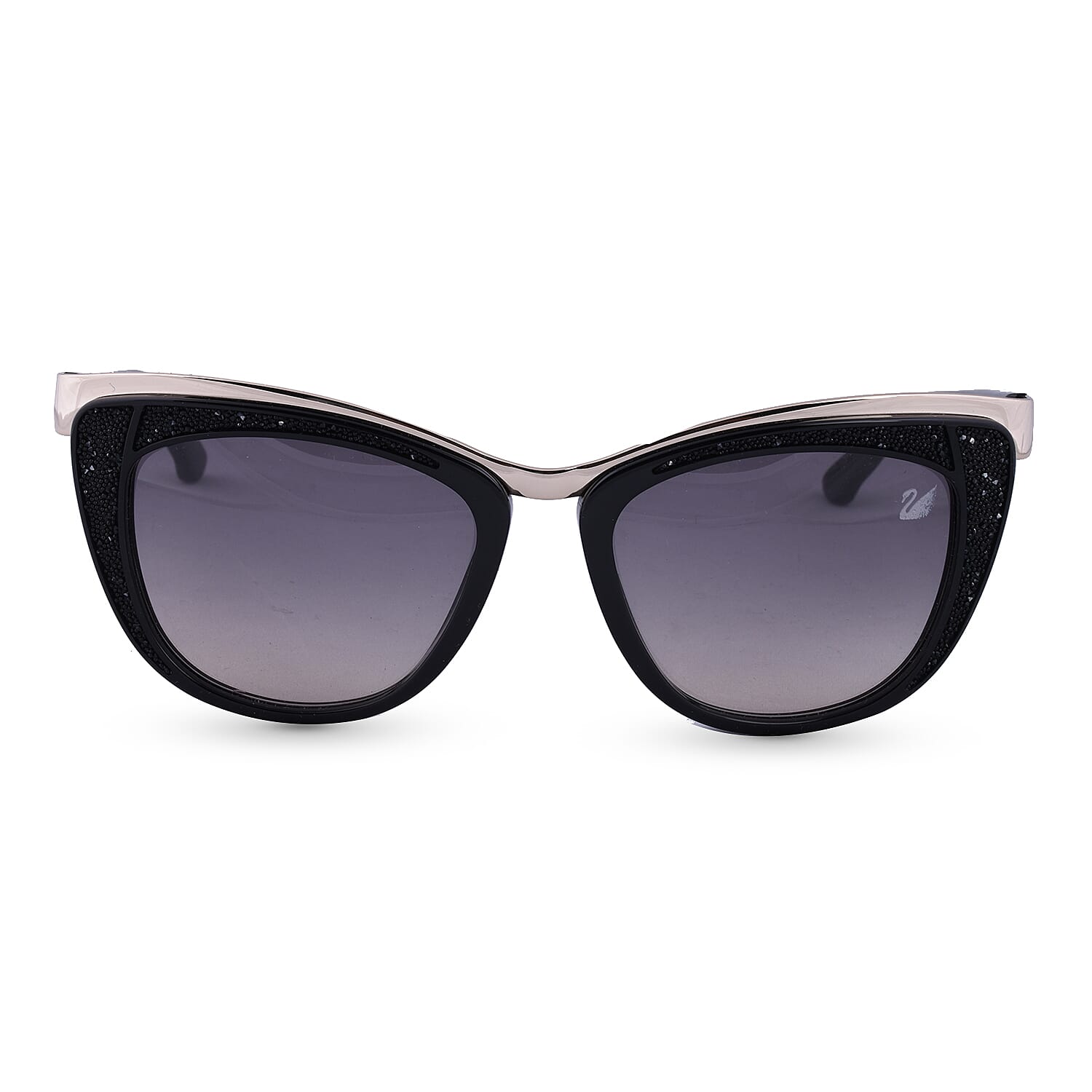 Black cat eye sunglasses with gold rim best sale