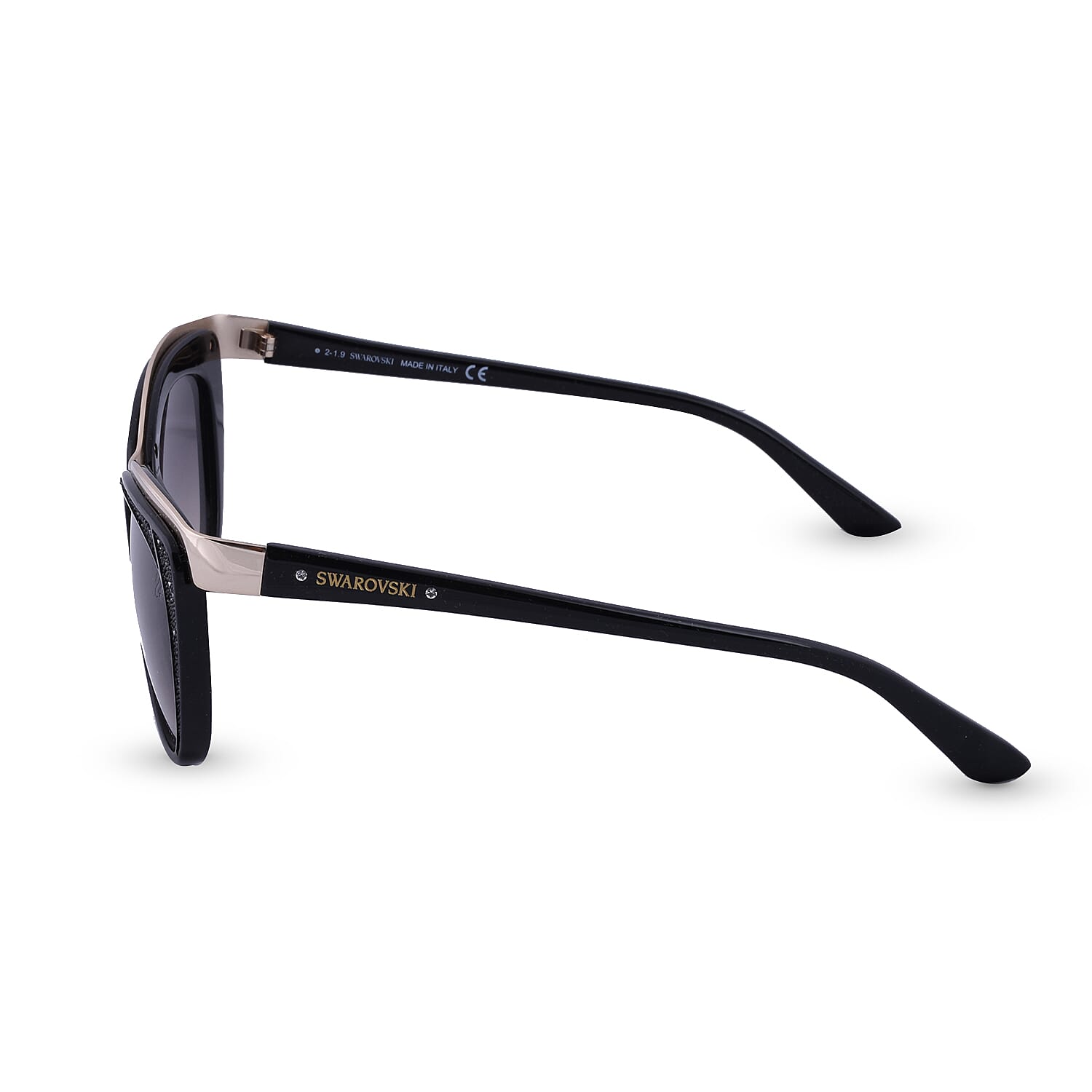 Black Cat-Eye Sunglasses wuth Gold Trim
