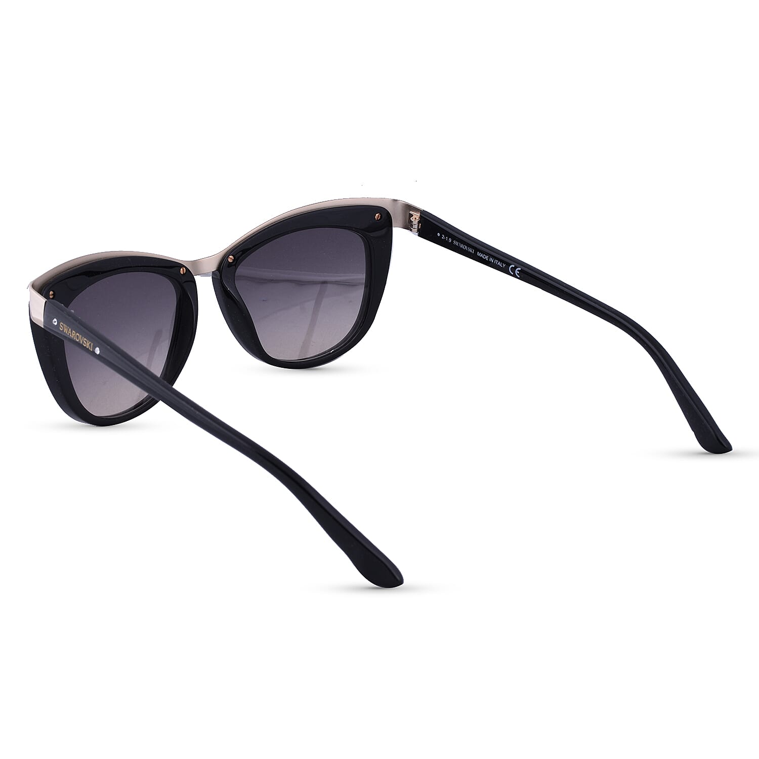Black Cat-Eye Sunglasses wuth Gold Trim