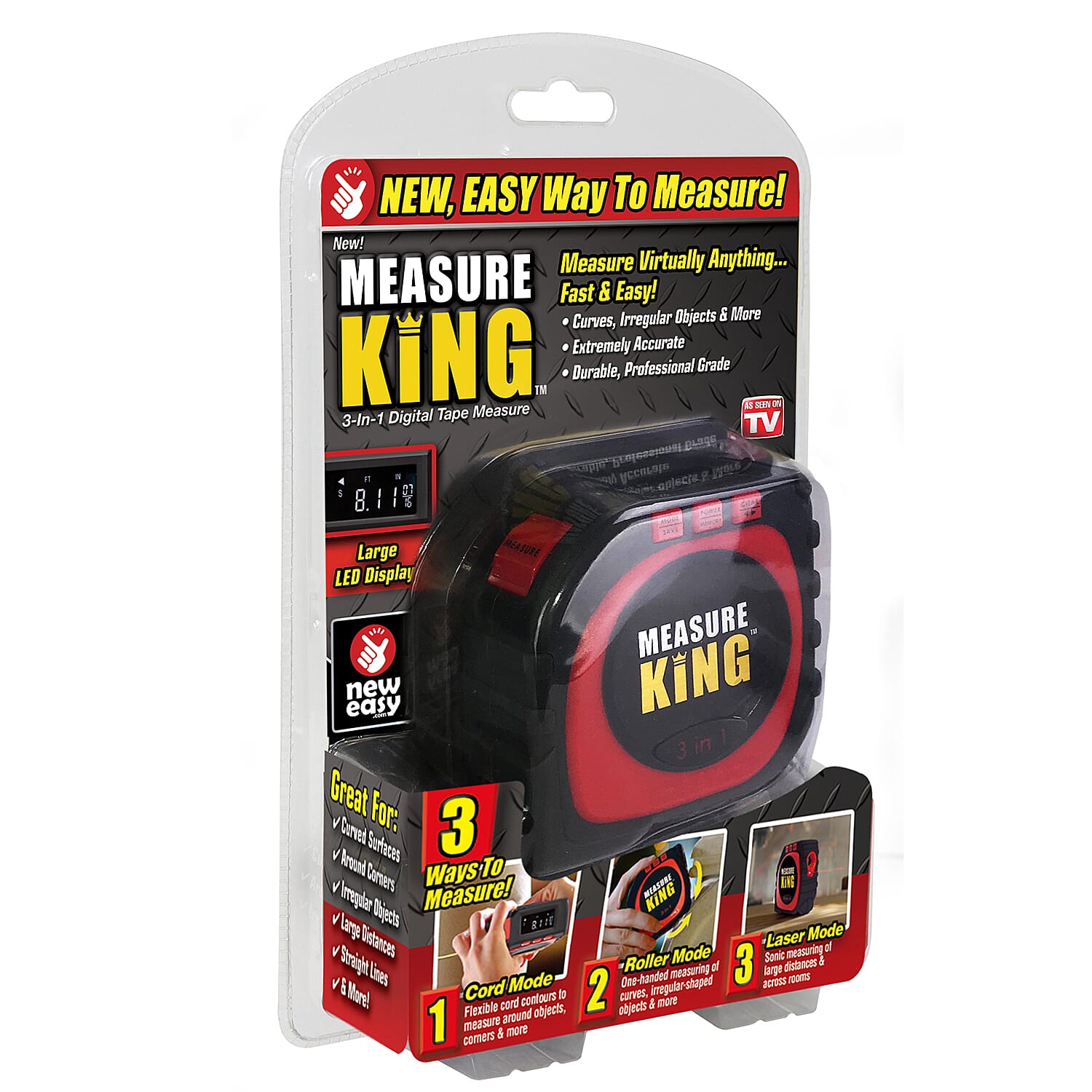 Measure King 3-1 Measuring Tape (Requires 4AAA Batteries - not inc)