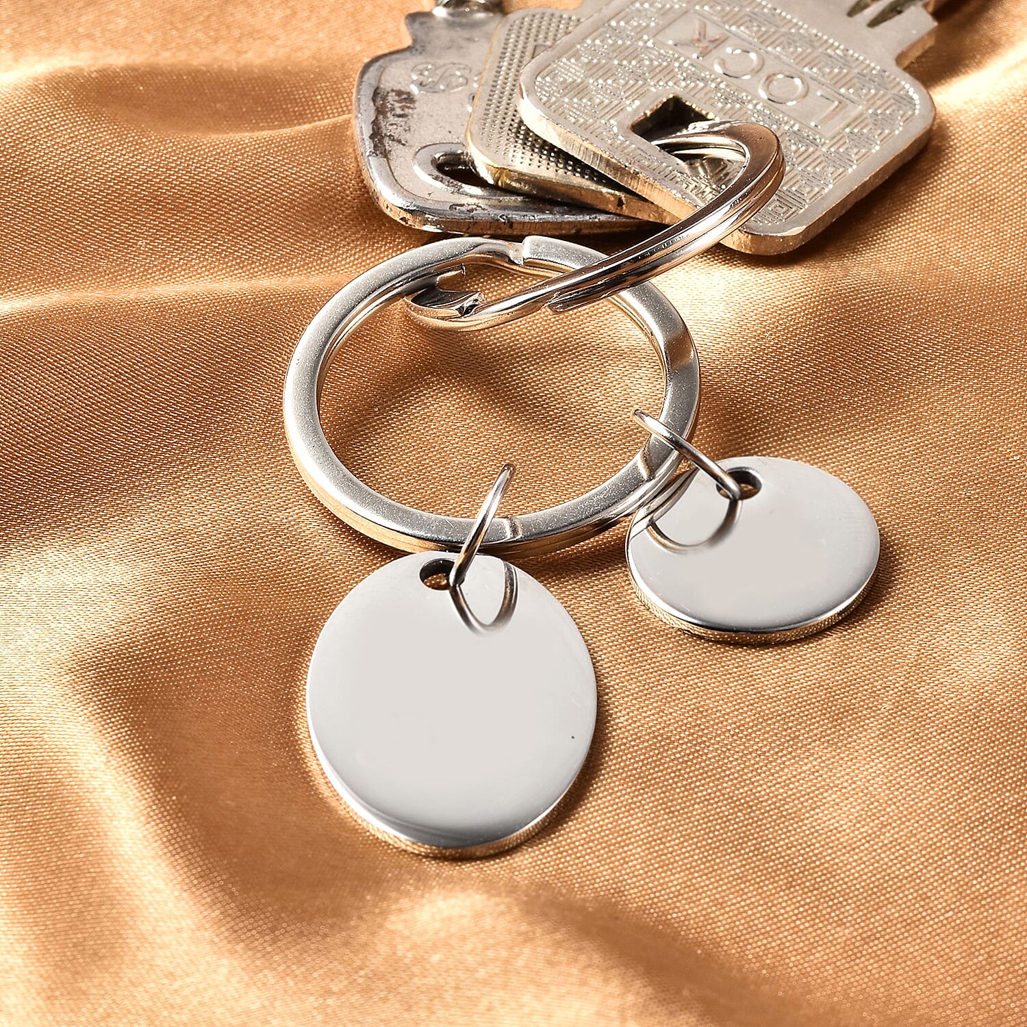 Keychain with Quote in Stainless Steel