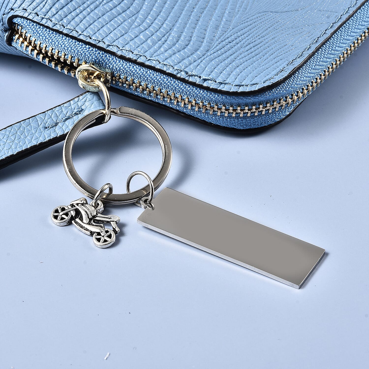 Keychain with Quote in Stainless Steel