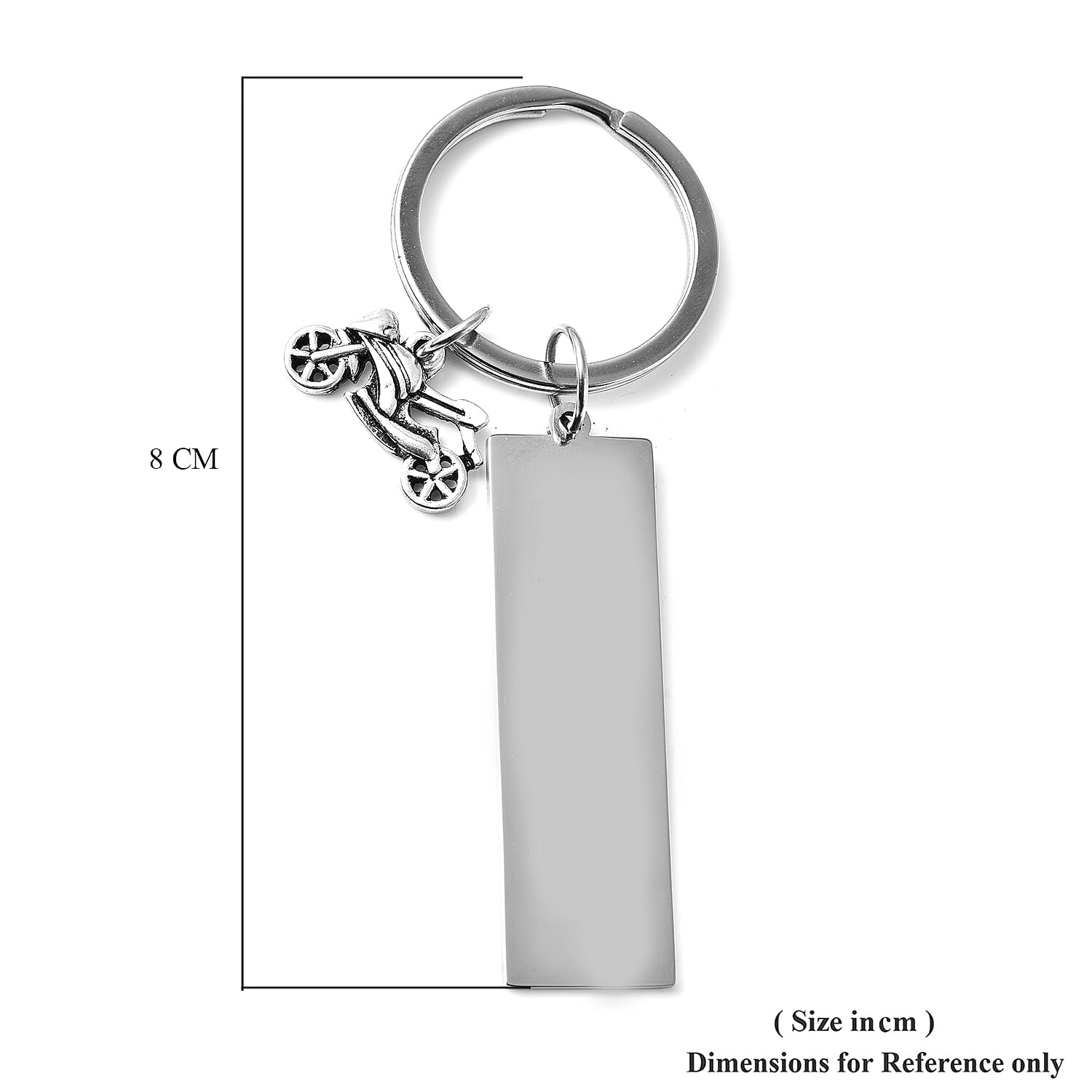 Keychain with Quote in Stainless Steel