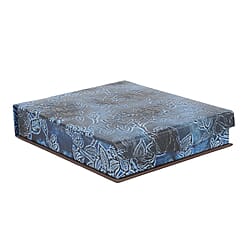 Genuine Leather Embossed Jewellery Box - Blue