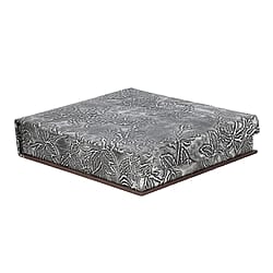 Genuine Leather Embossed Jewellery Box - Blue