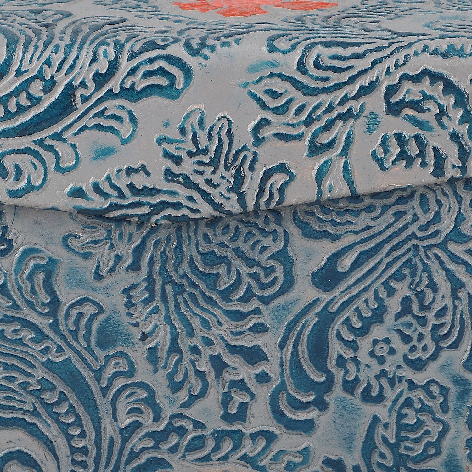 100% Genuine Leather Embossed 2 Tier Jewellery Box (Size 31x12x11 Cm) - Multi