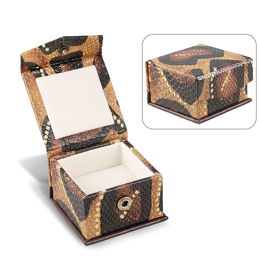 Embossed Ring Box - Brown
