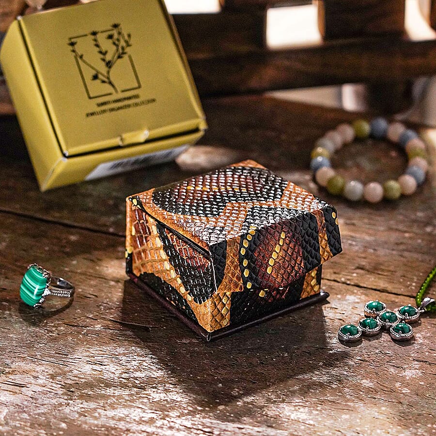 Embossed Ring Box - Brown