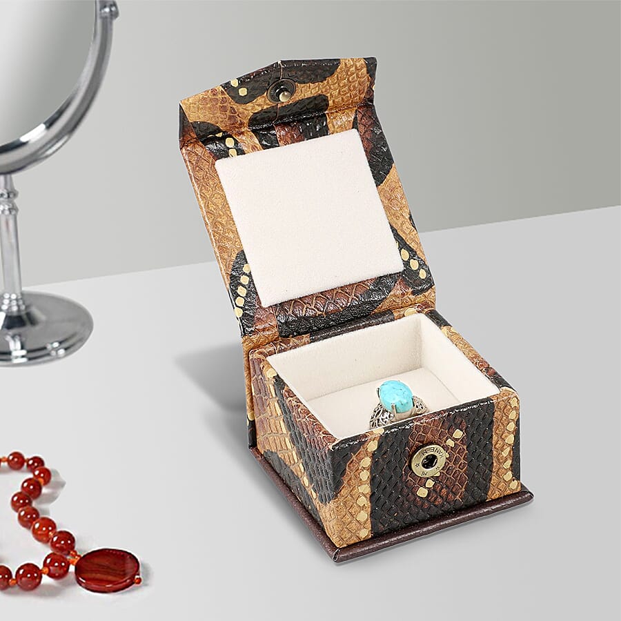 Embossed Ring Box - Brown