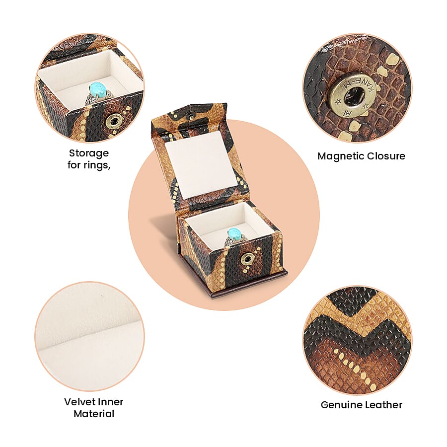 Embossed Ring Box - Brown