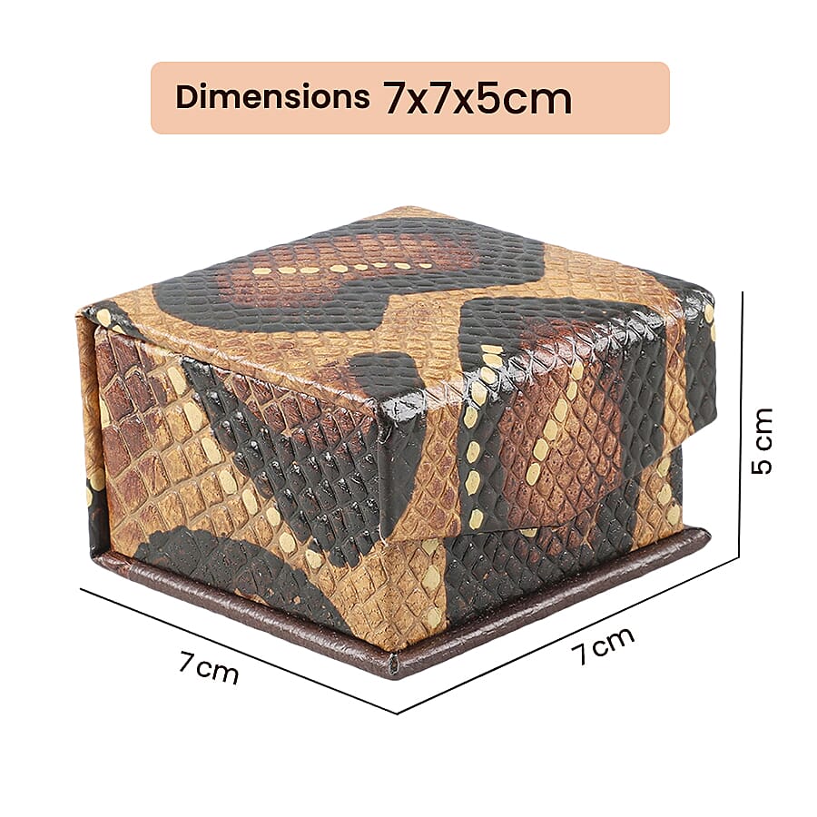 Embossed Ring Box - Brown