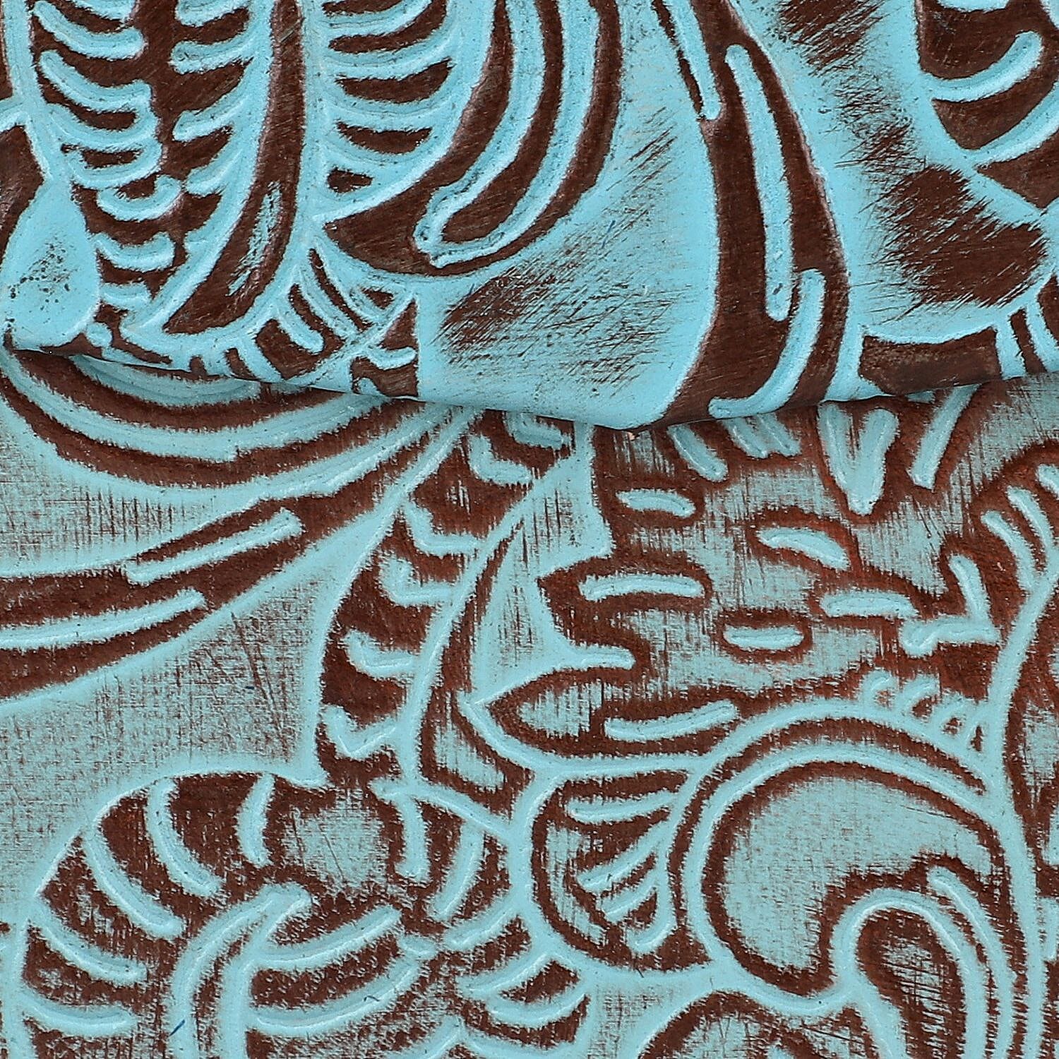 GENUINE LEATHER EMBOSSED 2 TIER JEWELRY BOX Color Multi