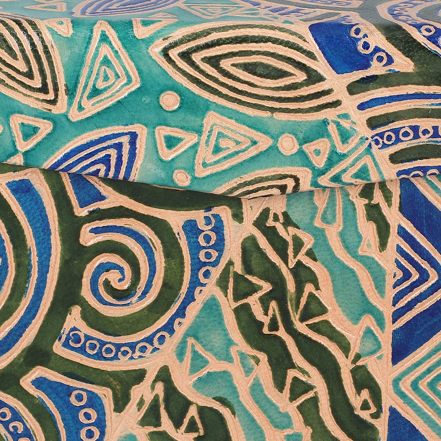 Handcrafted Embossed Leather 2 Tier Jewellery Box - Multi