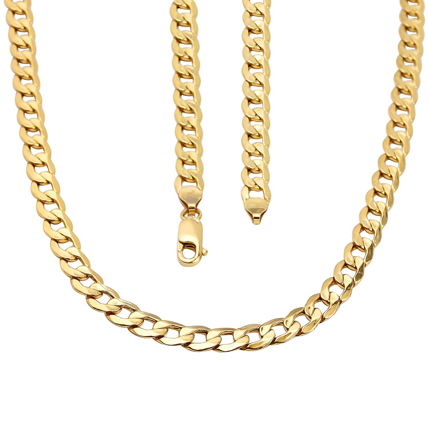 Hatton Garden Close Out 9K Yellow Gold Curb Necklace (Size 20),With Lobster Clasp Gold wt. 10.60 Gms