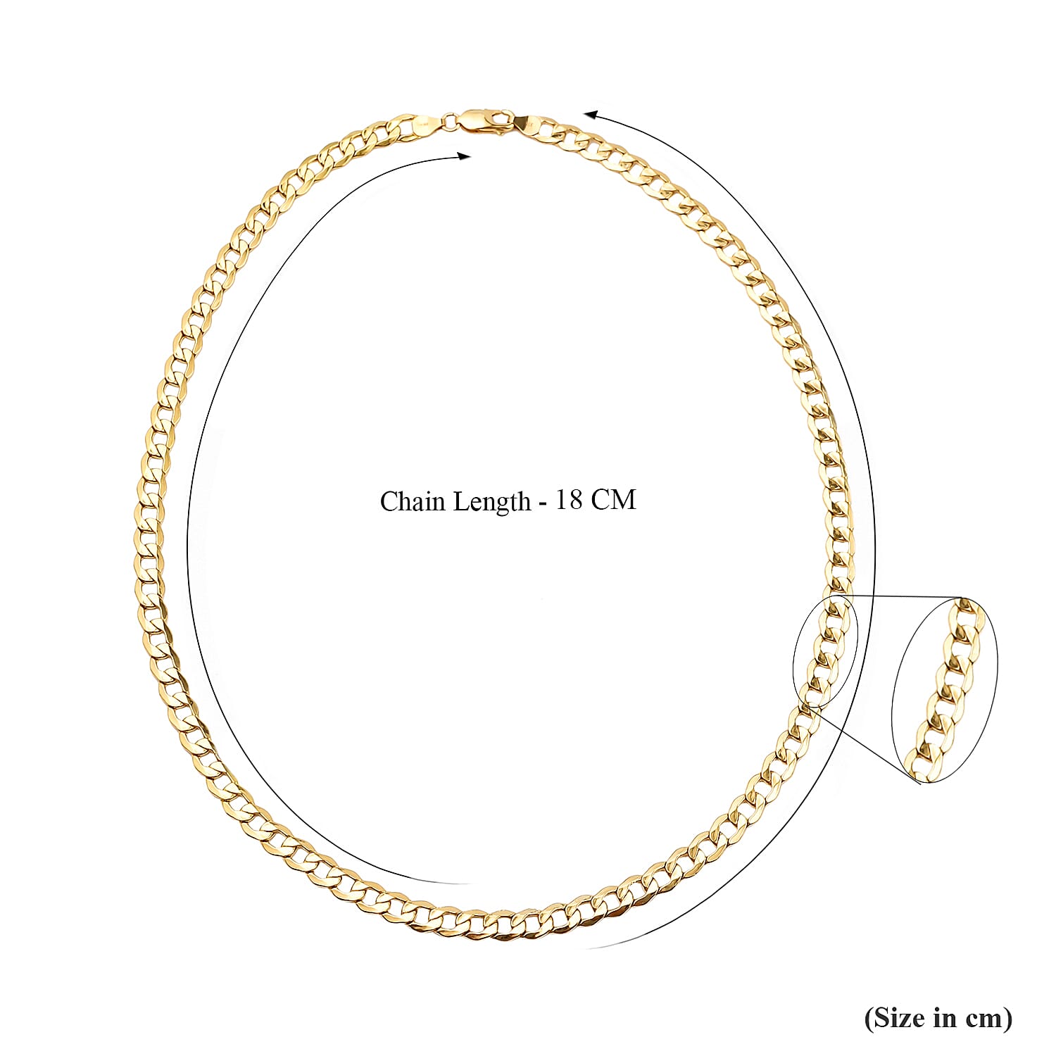 Hatton Garden Close Out 9K Yellow Gold Curb Necklace (Size 20),With Lobster Clasp Gold wt. 10.60 Gms