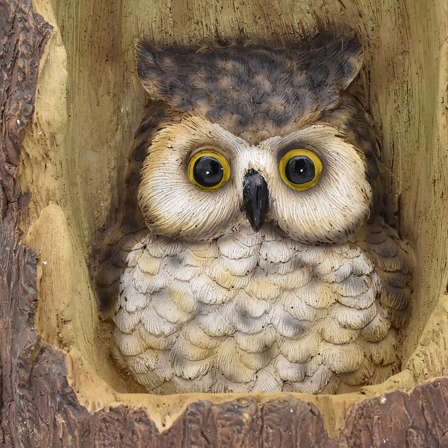 Decorative Solar Owl in Tree Trunk Light