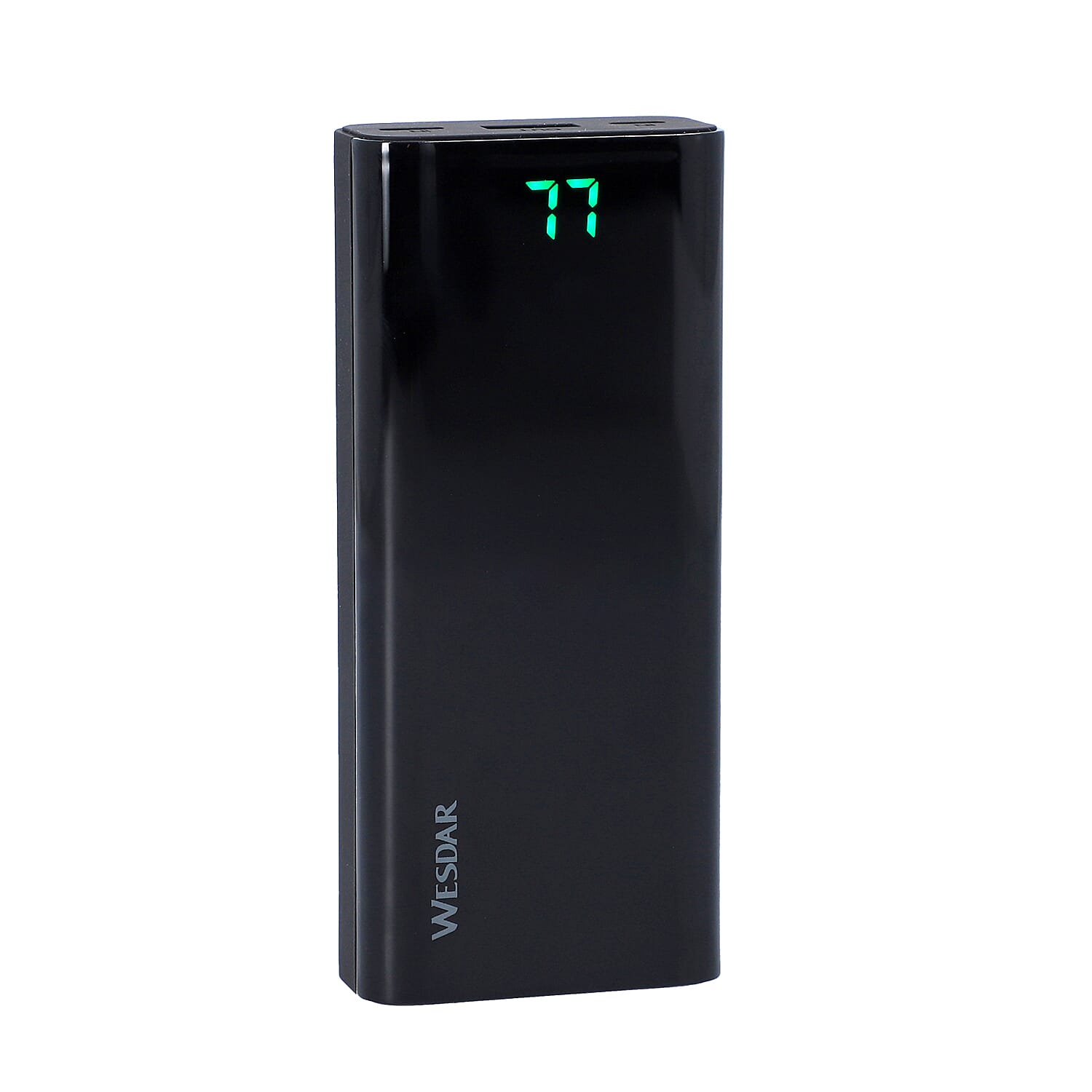 Wesdar 10000 mah Portable Power Bank with Built-in Display Screen (Size:11x5x2Cm) - Black
