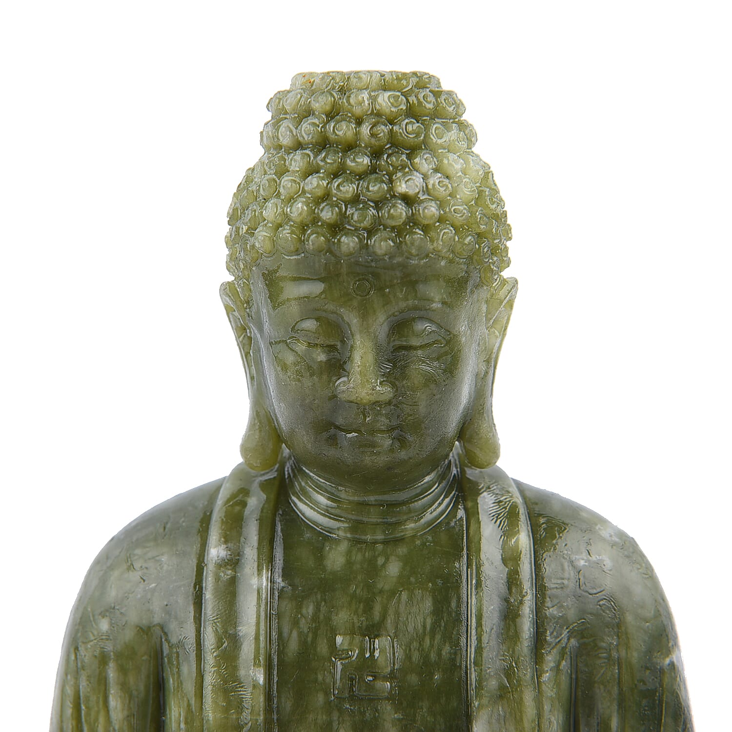 Decorative Handmade Green Serpentine Buddha (Size 20x13Cm)