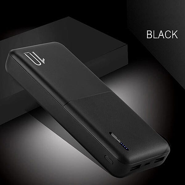 Wesder 10000 mAh Portable Power Bank S69 with Double USB Output - Black