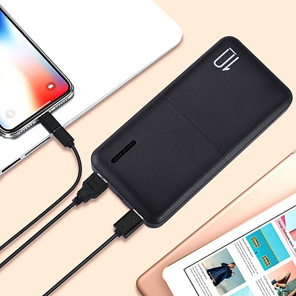 Wesder 10000 mAh Portable Power Bank S69 with Double USB Output - Black