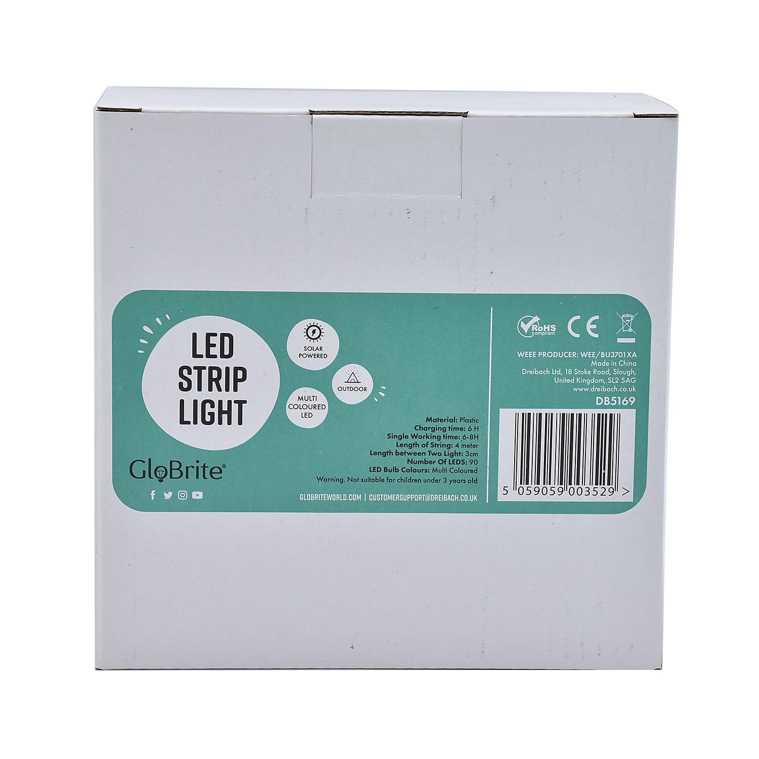 Solar Strip Lights - Multi Colour - 3 Modes - 3m