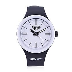 Reebok Water Resistant Sports Watch with Silicone Strap in Black and White