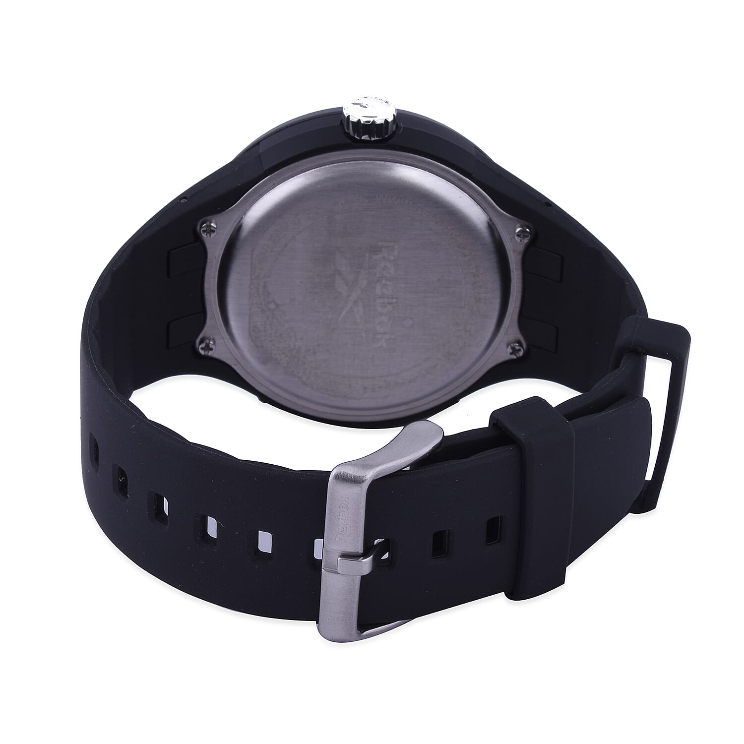 Reebok Water Resistant Sports Watch with Silicone Strap in Black