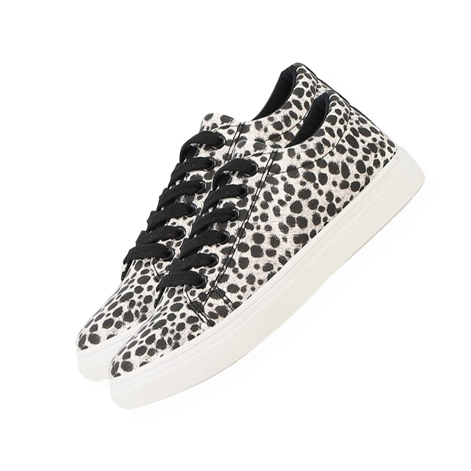 Leopard Pattern Lace-Up Trainers in Brown (Size 3)
