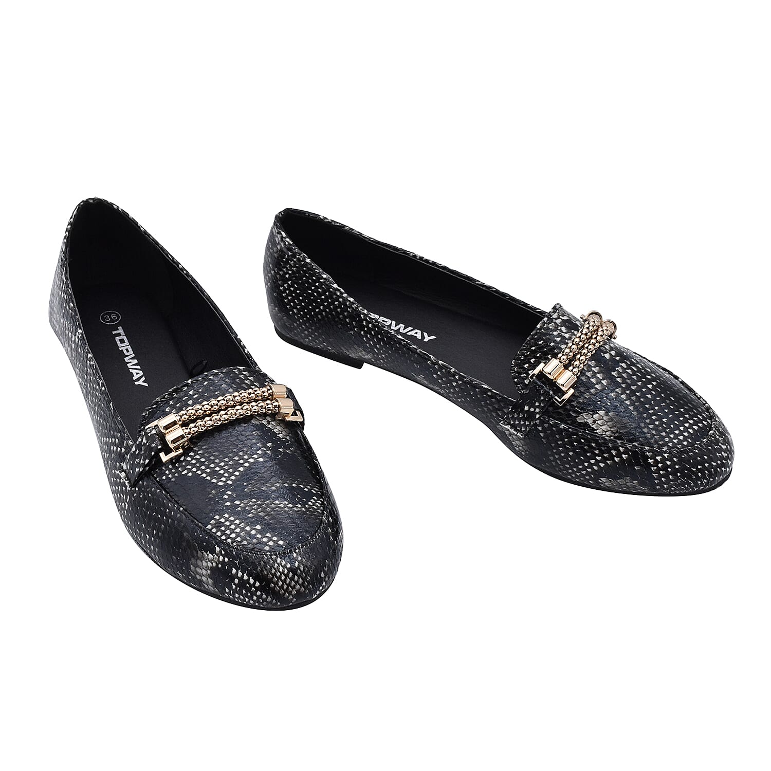 Croc Slip Snake Shoe in Black (Size 3)