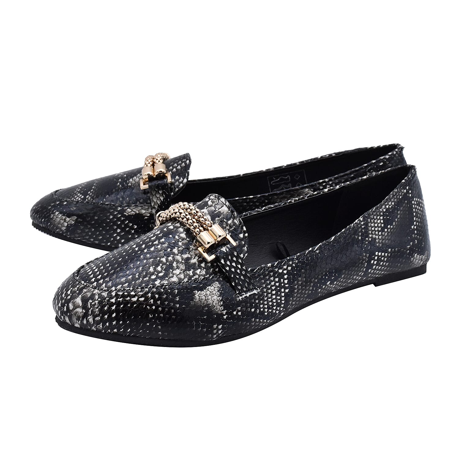 Croc Slip Snake Shoe in Black (Size 4)